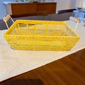 Vintage Yellow Wire Basket